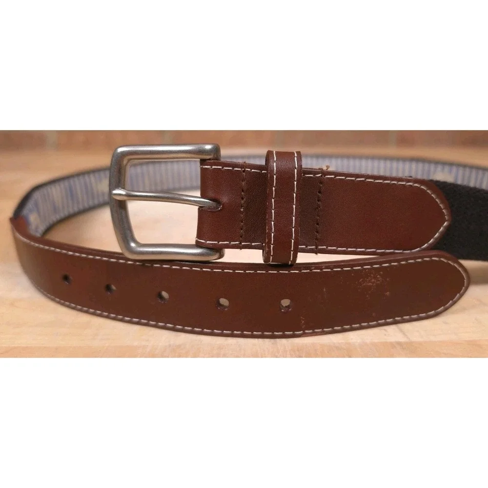 JT Spencer Grateful Dead Wolf Embroidered Black Canvas Belt Mens Size 40